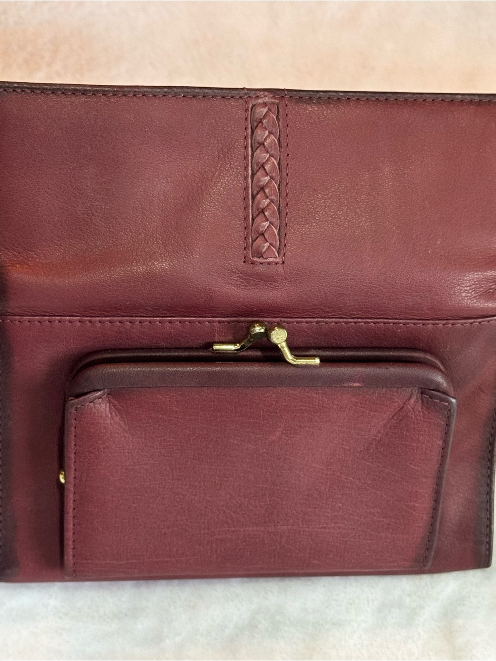 Rolfs Burgundy Braided Leather Wallet - Picture 6 of 6